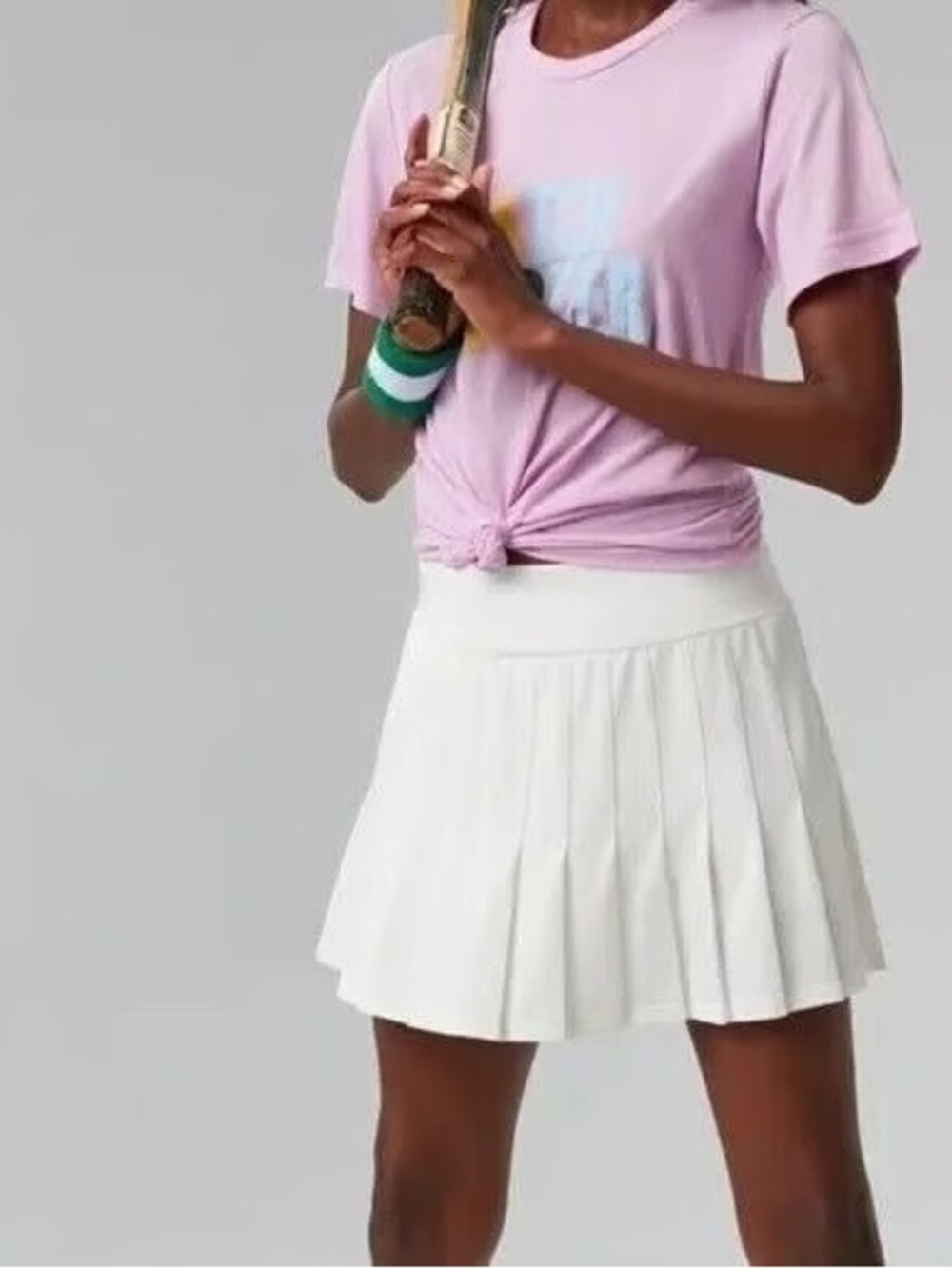 Tuckernuck TNUCK Sport White/Fresh Buds Pleated Tennis Skort